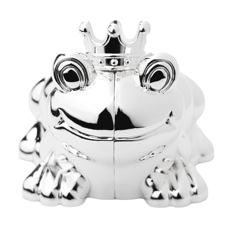 Bambino Silverplated Money Box - Frog with Crown