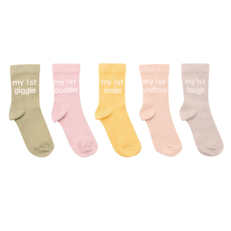 Bambino Socks My First Milestones 0-6M Pack of 5 Pairs