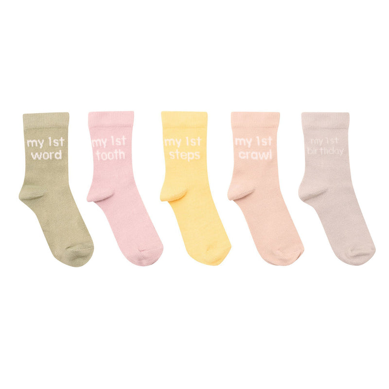 Bambino Socks My First Milestones 6-12 Months Pack of 5 Pairs