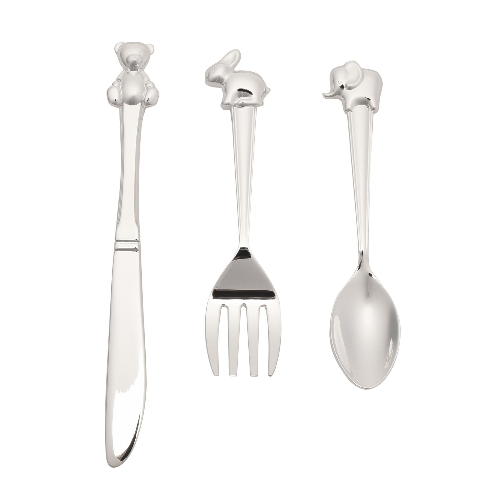Bambino Silverplated 3pc Cutlery Set with Animal Icons