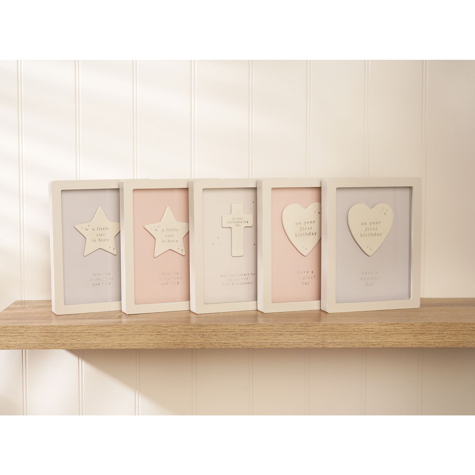 Bambino Framed Plaque 18cm - Little Star Pink