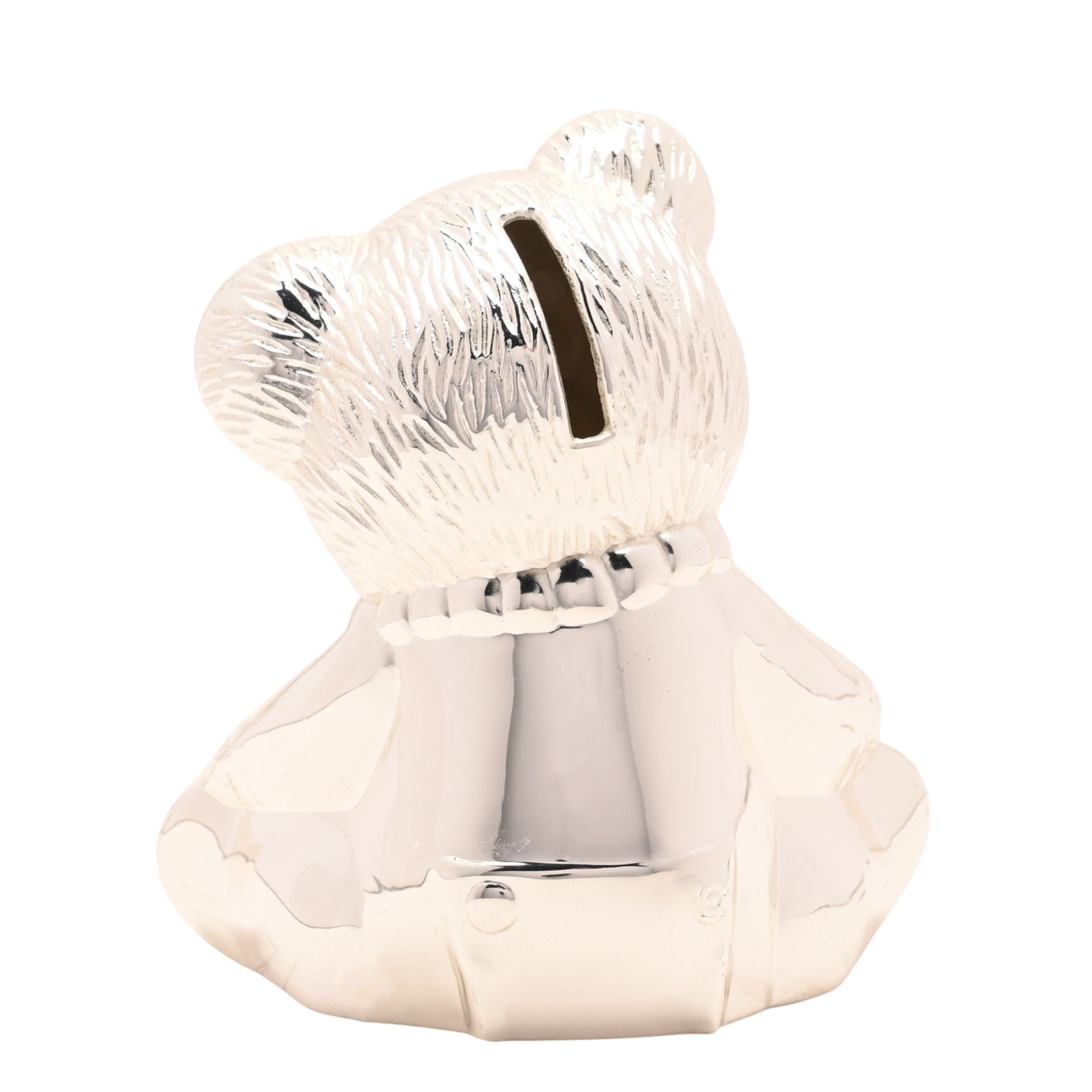 Bambino Silver Plated Teddy Bear with Book Money Box