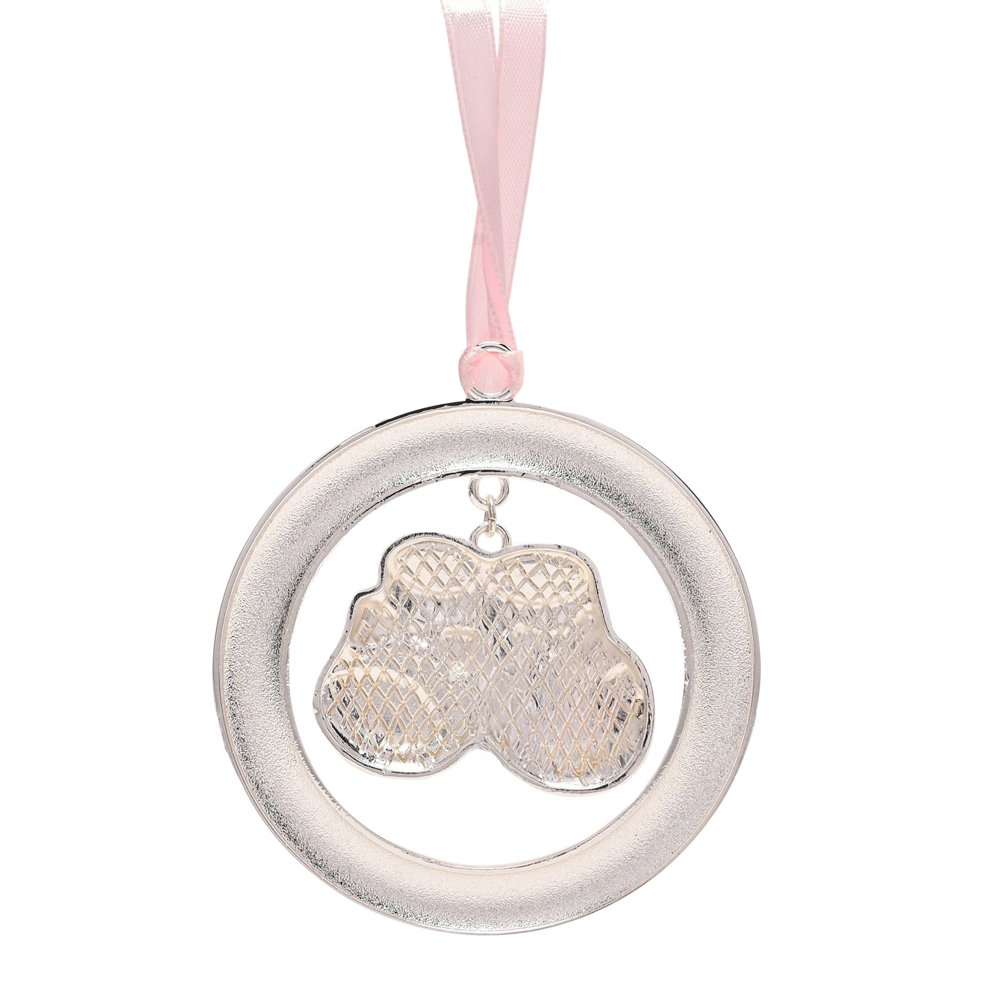 Bambino Silver Plated Hanging Bootie - Pink