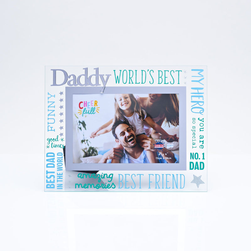 Cheerfull Glass Photo Frame 3D Word 6" x 4" - Daddy
