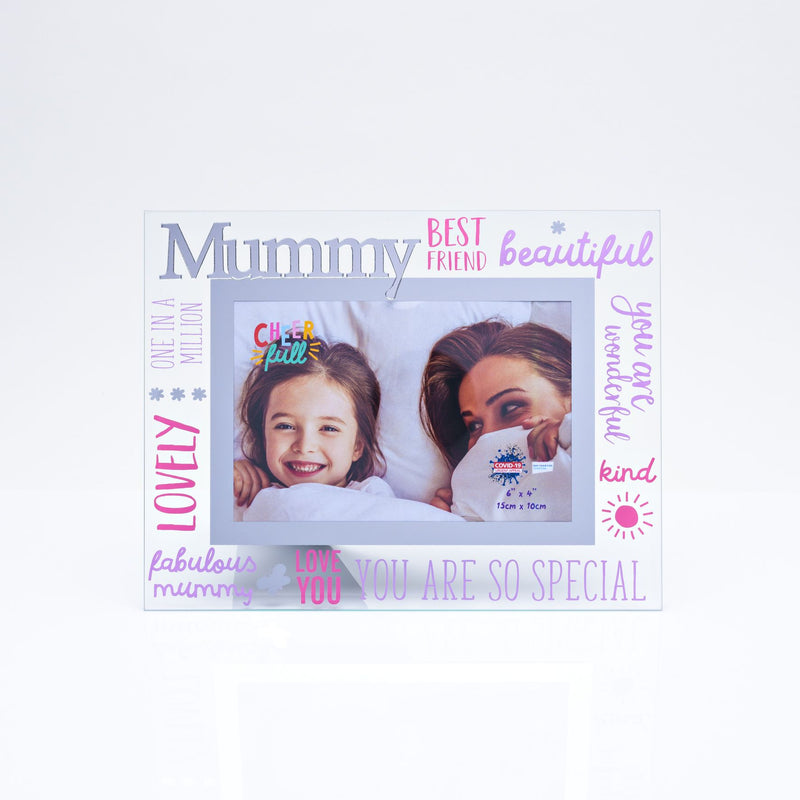 Cheerfull Glass Photo Frame 3D Word 6" x 4" - Mummy