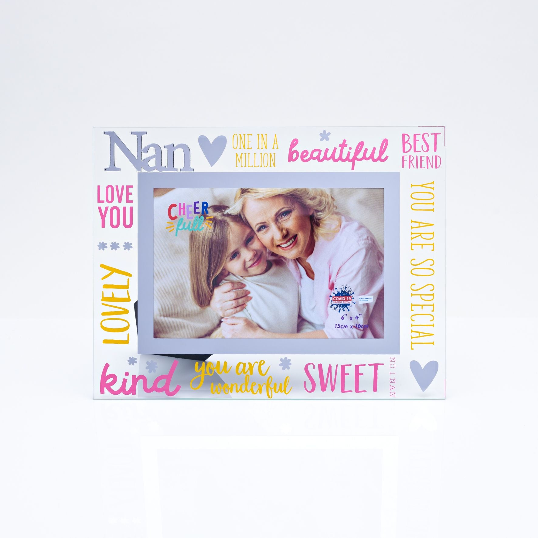 Cheerfull Glass Photo Frame 3D Word 6" x 4" - Nan