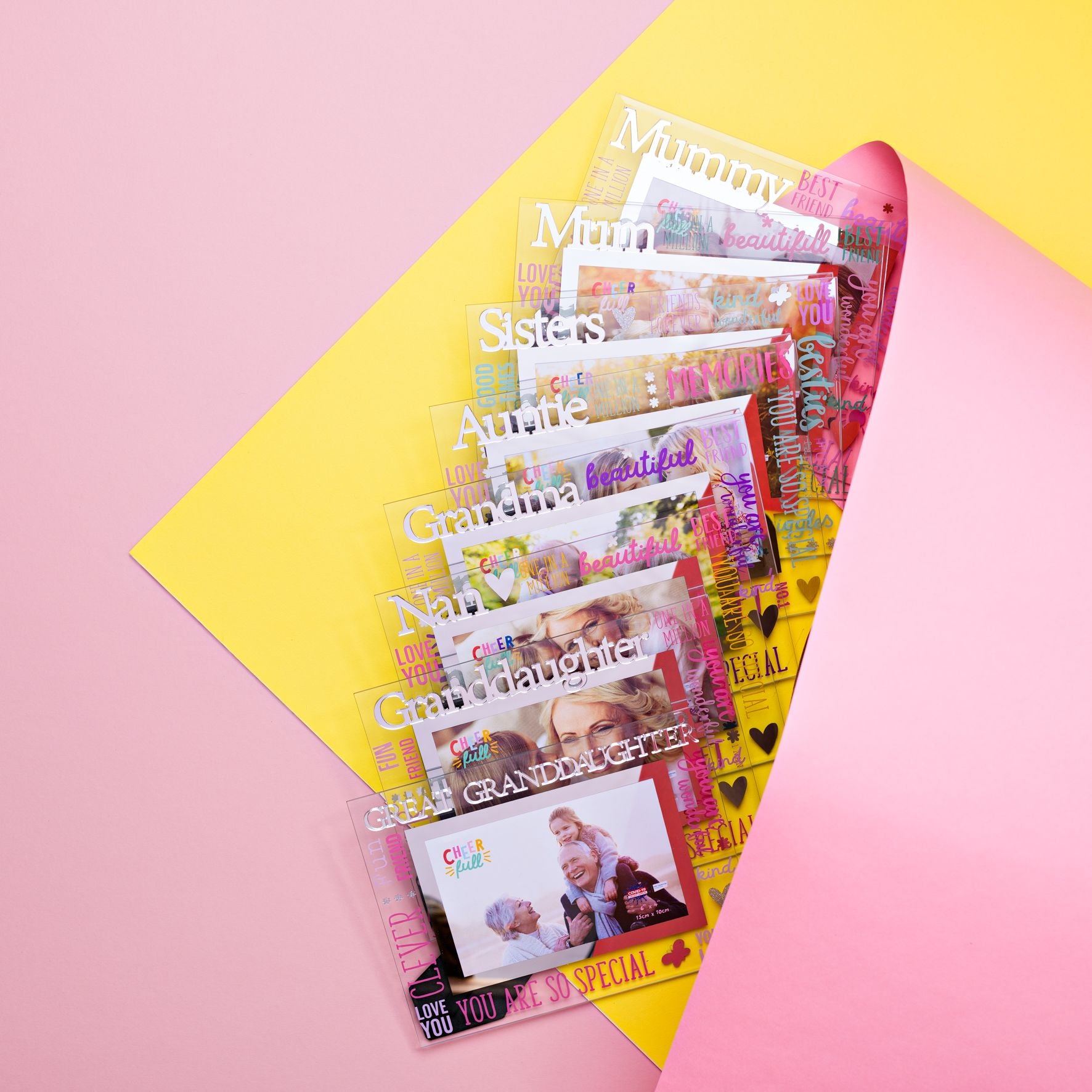 Cheerfull Glass Photo Frame 3D Word 6" x 4" - Sister