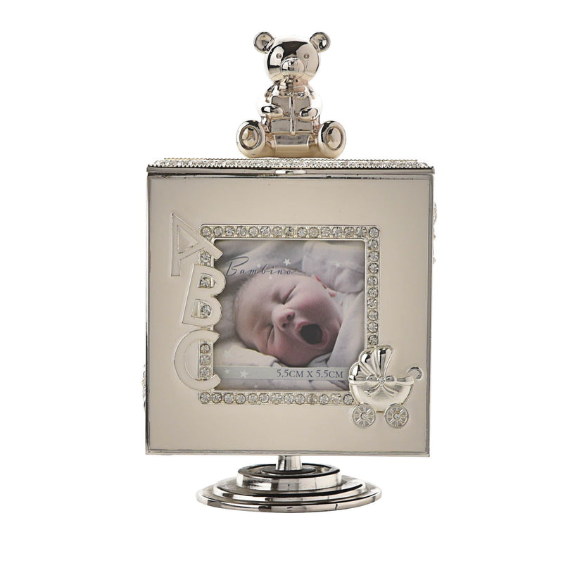 Bambino Baby Silver Plated Rotating Photo Frame Music Box