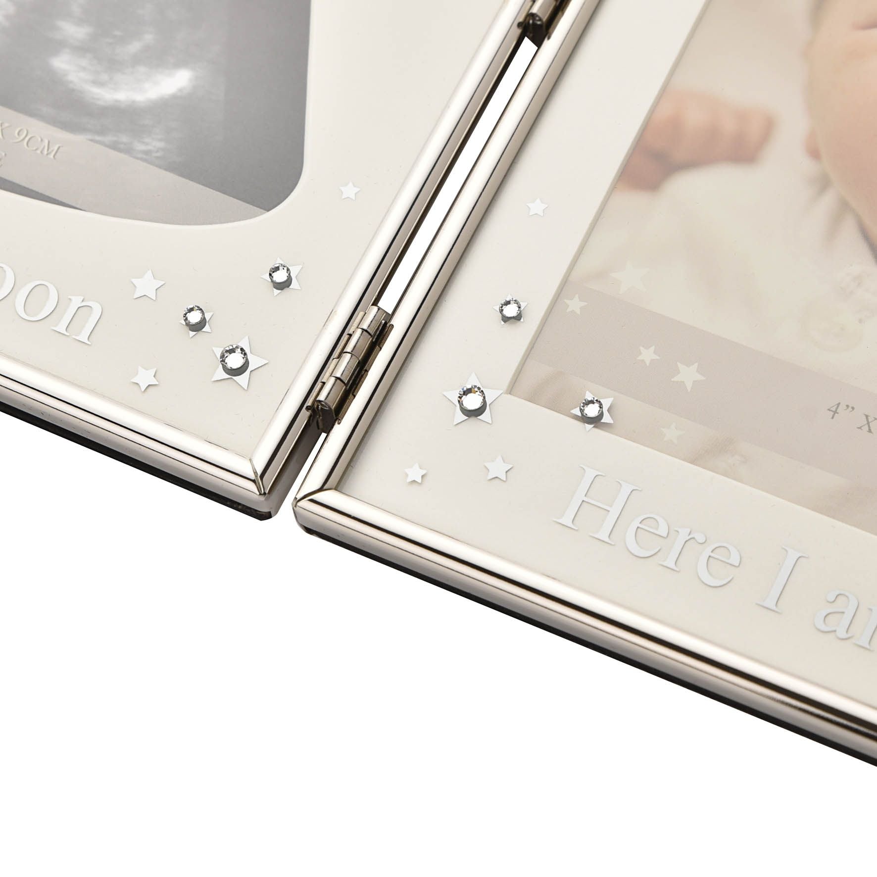 Bambino Silver effect  Double Scan Frame  - 'Here I Am'