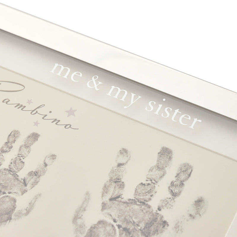 Bambino Silver col.  Hand Print Frame Me & My Sister 7" x 5"