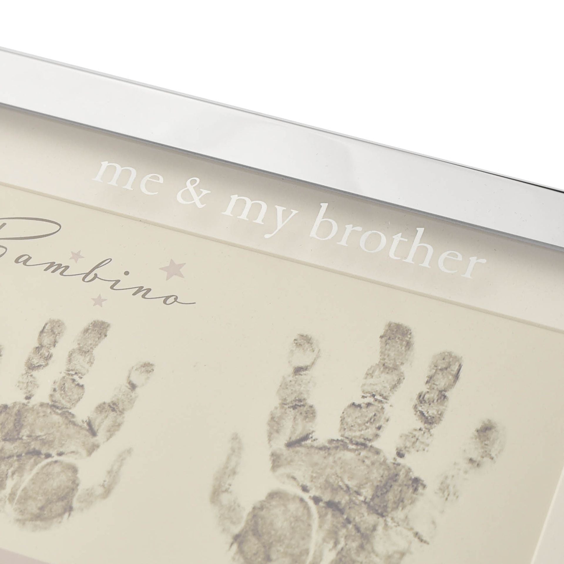 Bambino Silver col. Hand Print Frame  Me & My Brother 7"x5"