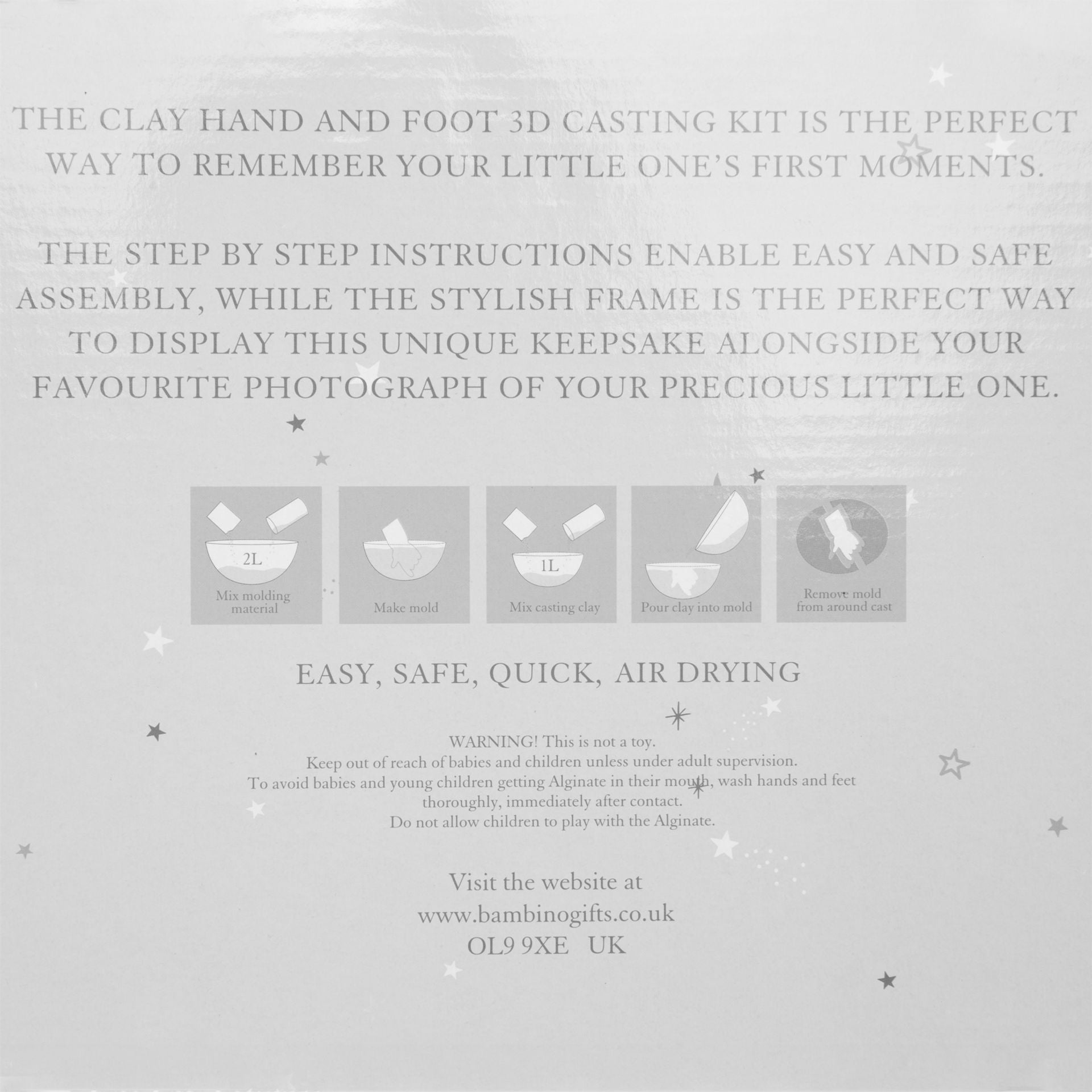 Bambino White Triple Photo Frame & Casting Kit
