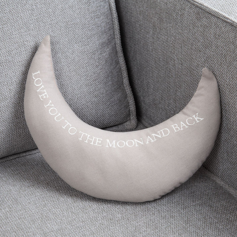 Bambino Linen Moon Shaped Cushion Love You To The Moon