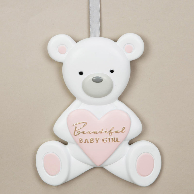 Bambino Resin Relief Teddy Bear Plaque - Beautiful Girl