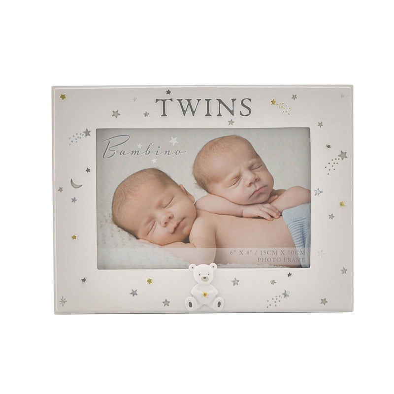 Bambino Resin Twins Photo Frame 6" x 4"