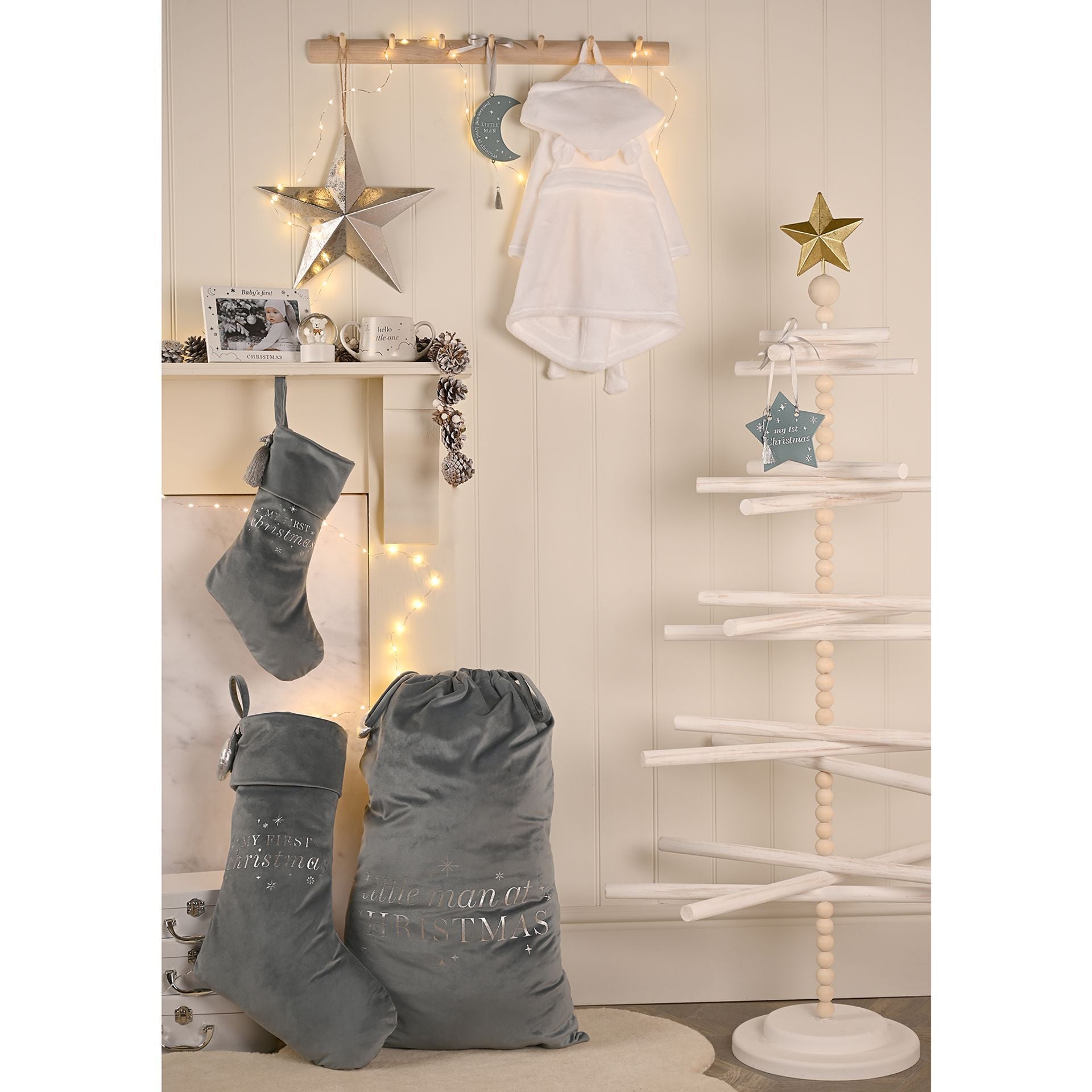 Bambino Babys First Dressing Gown - White 3-6 Months