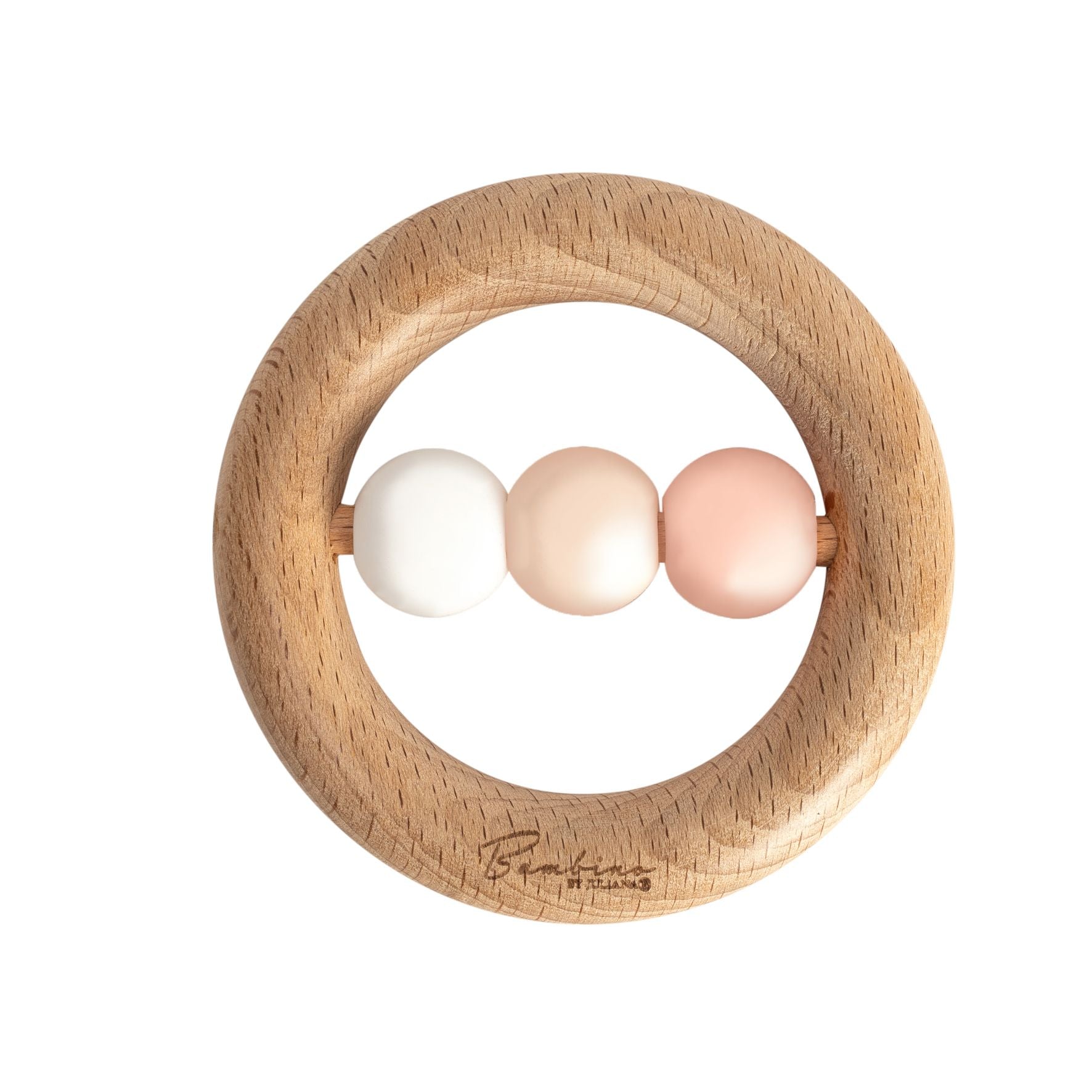Bambino Ring & Bead Teether Pink