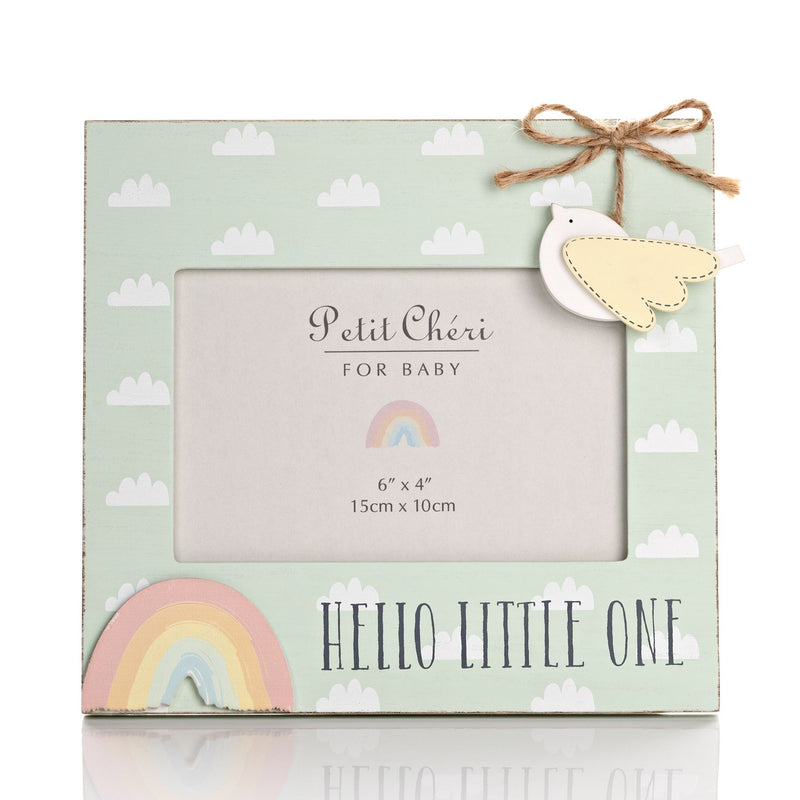 Petit Cheri Bird & Rainbow Frame "Hello Little One" 6" x 4"