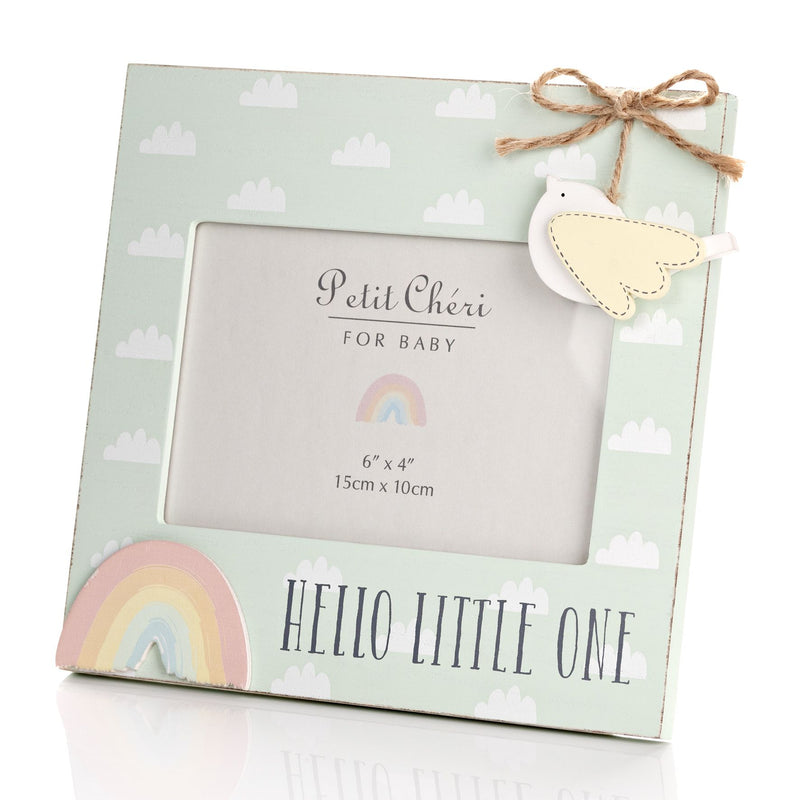 Petit Cheri Bird & Rainbow Frame "Hello Little One" 6" x 4"