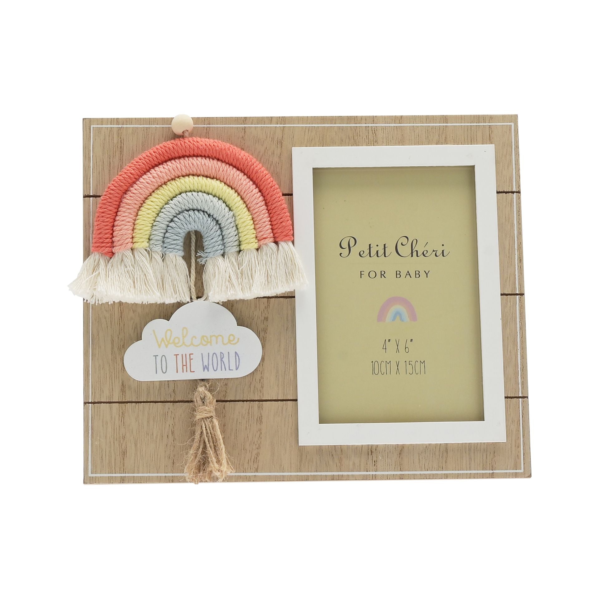 Petit Cheri Photo Frame with Macrame Rainbow 4" x 6"