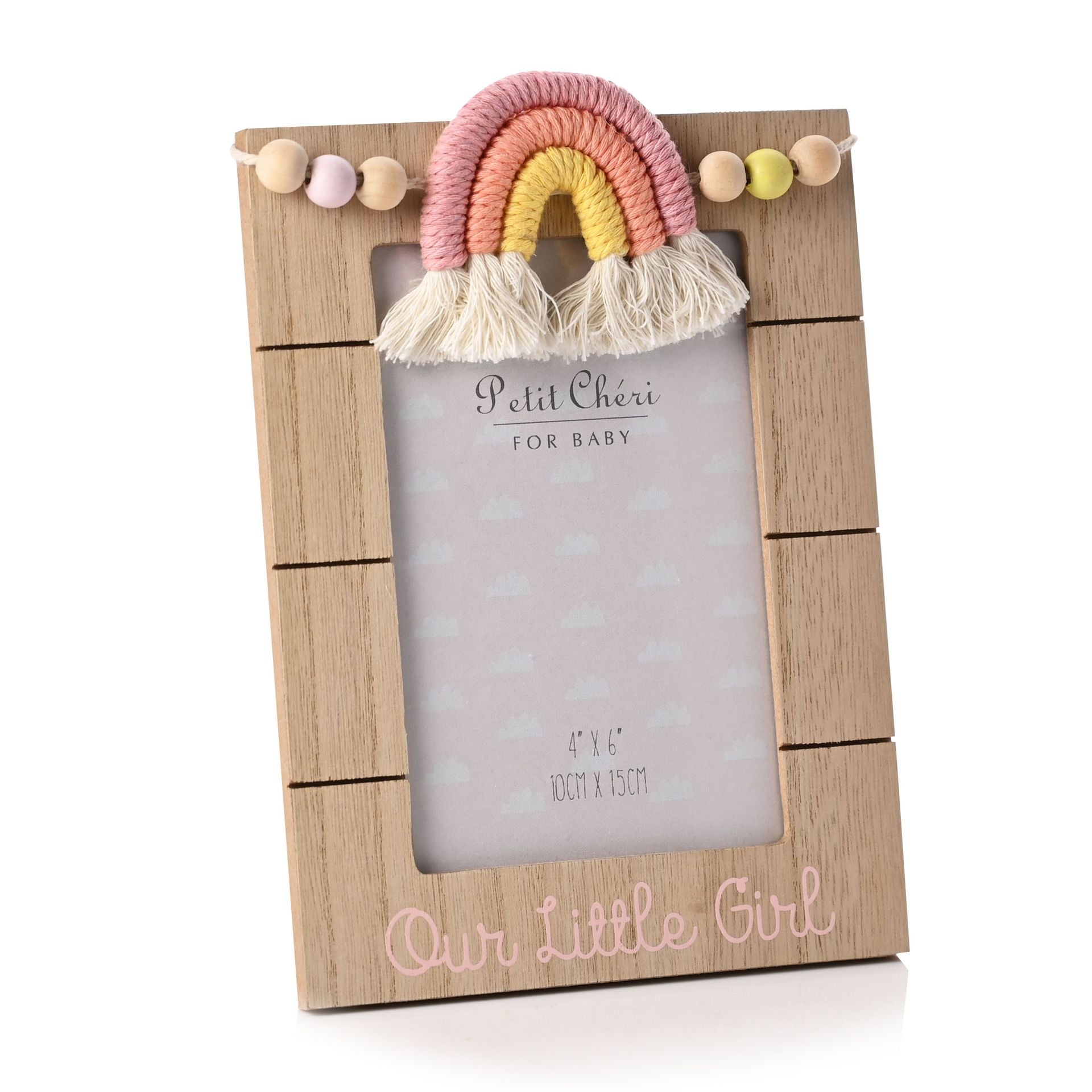 Photo Frame with Macrame Rainbow "Little Girl" 4" x 6"