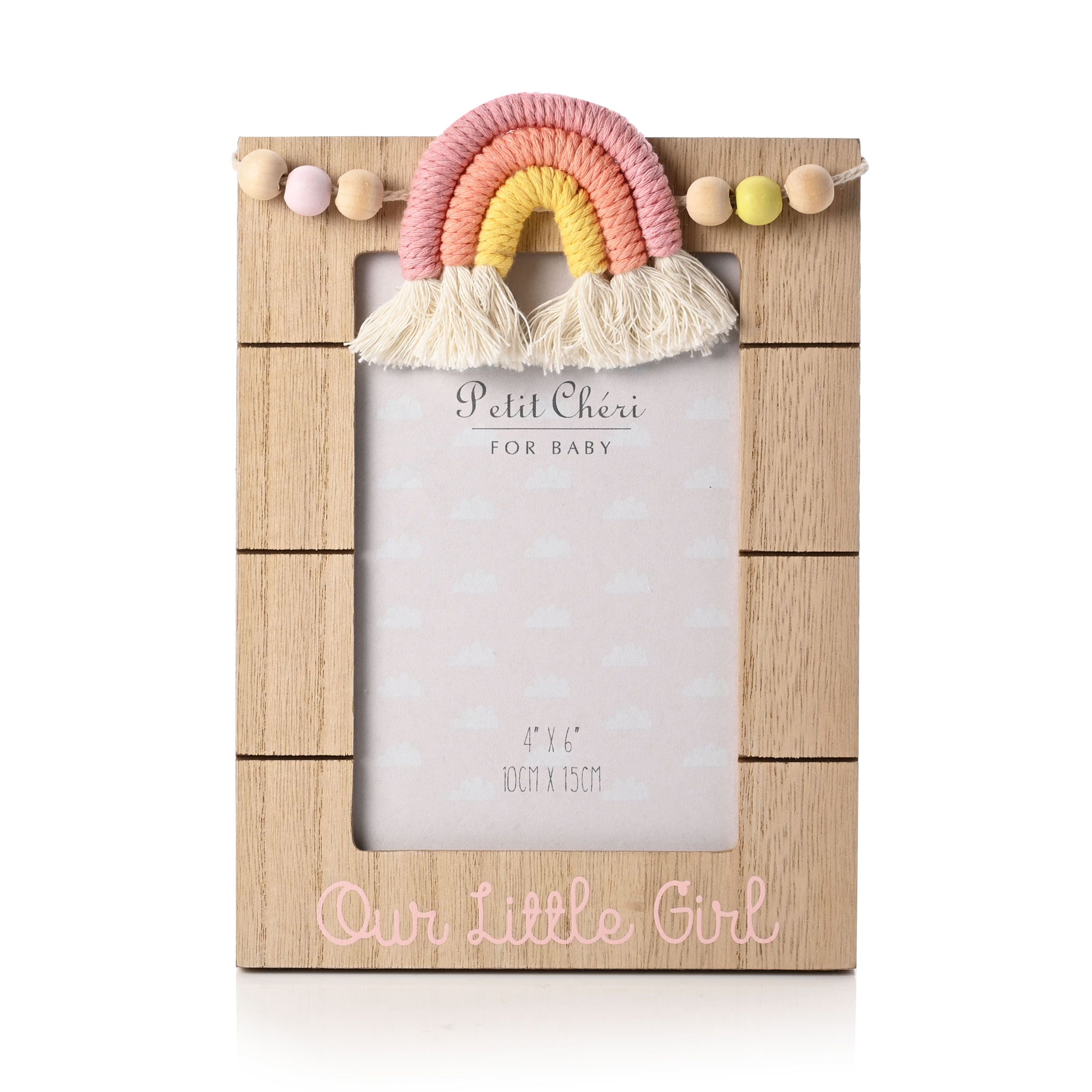 Photo Frame with Macrame Rainbow "Little Girl" 4" x 6"