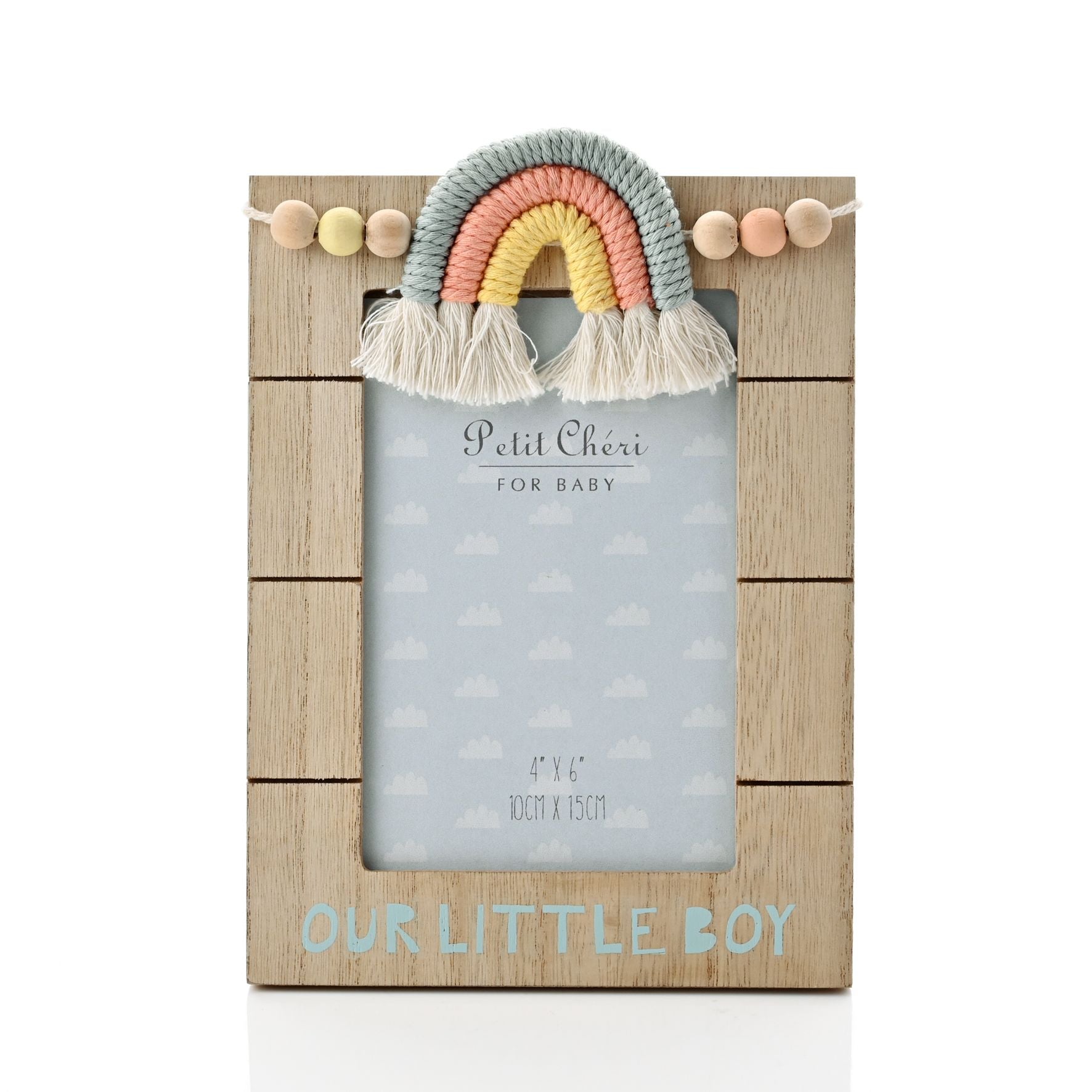 Photo Frame with Macrame Rainbow "Little Boy" 4" x 6"