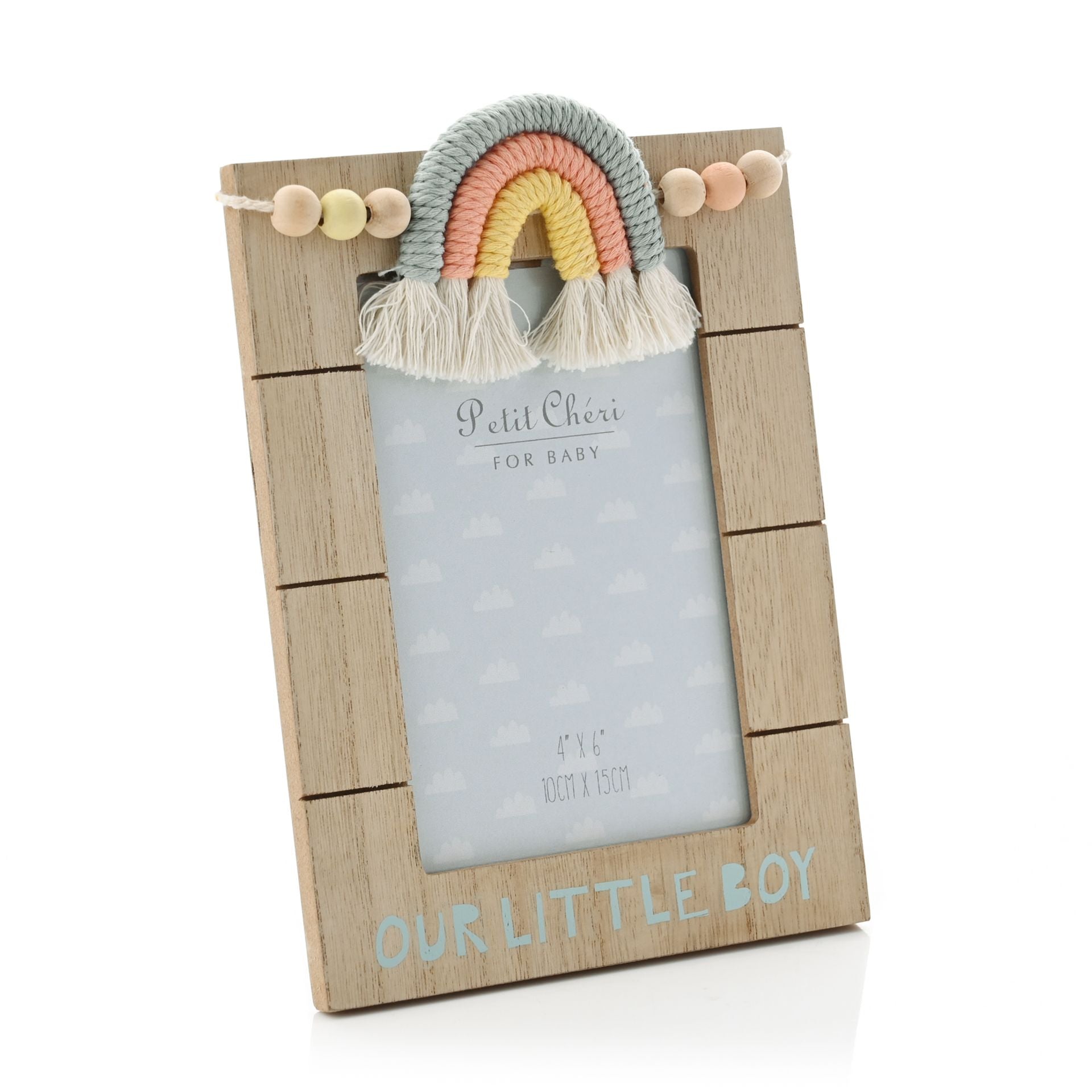 Photo Frame with Macrame Rainbow "Little Boy" 4" x 6"