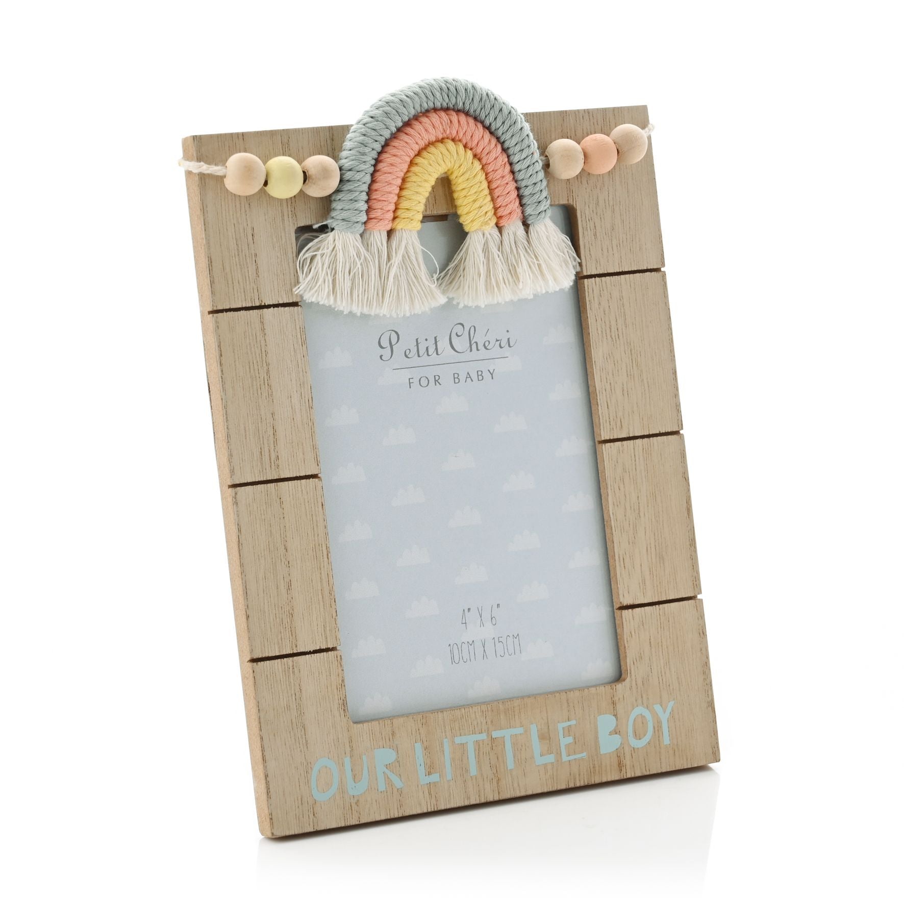 Photo Frame with Macrame Rainbow "Little Boy" 4" x 6"