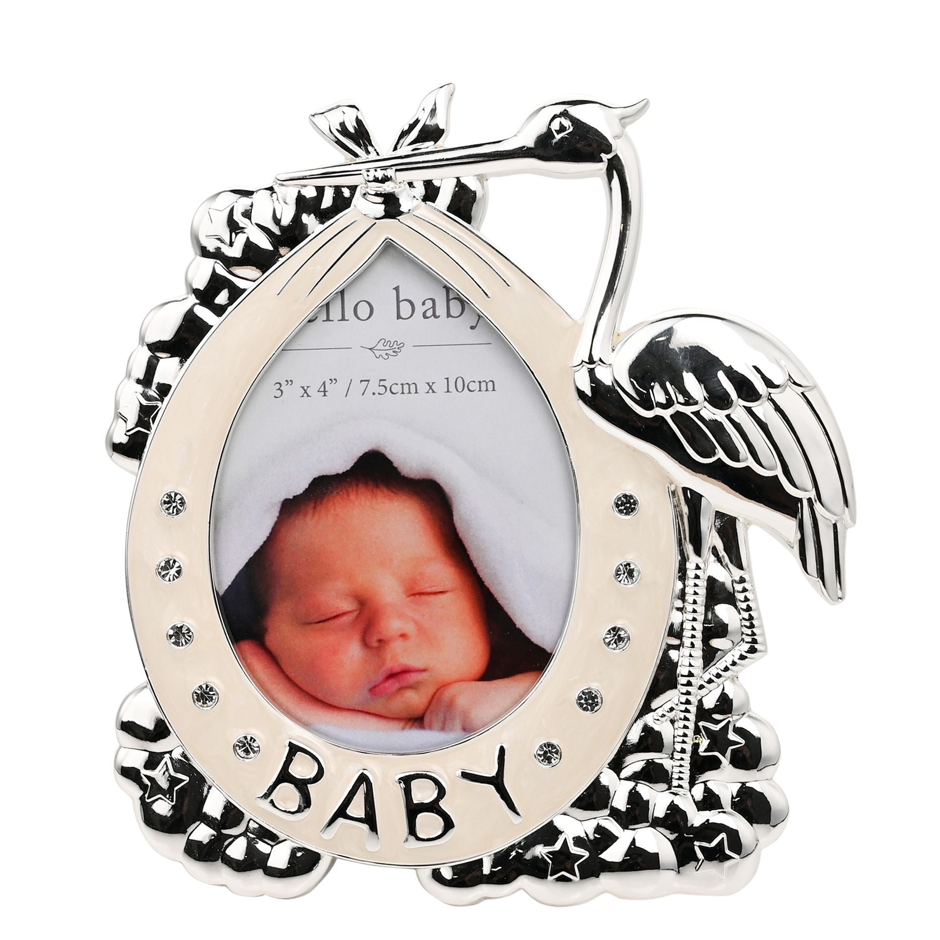 Hello Baby Silverplated Frame - Stork