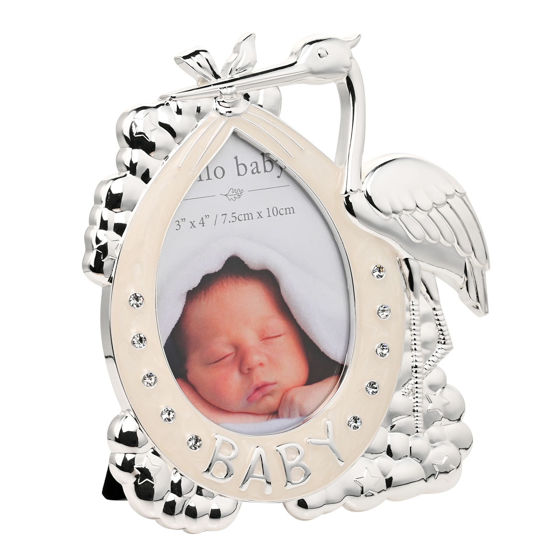 Hello Baby Silverplated Frame - Stork