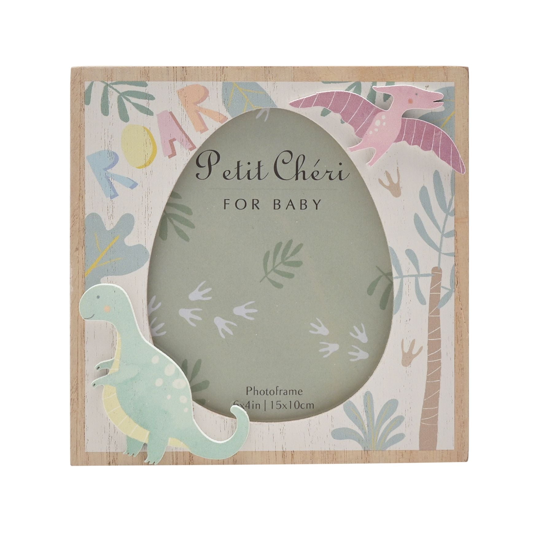 Petit Cheri Dinosaur Frame 4" x 6" -Egg