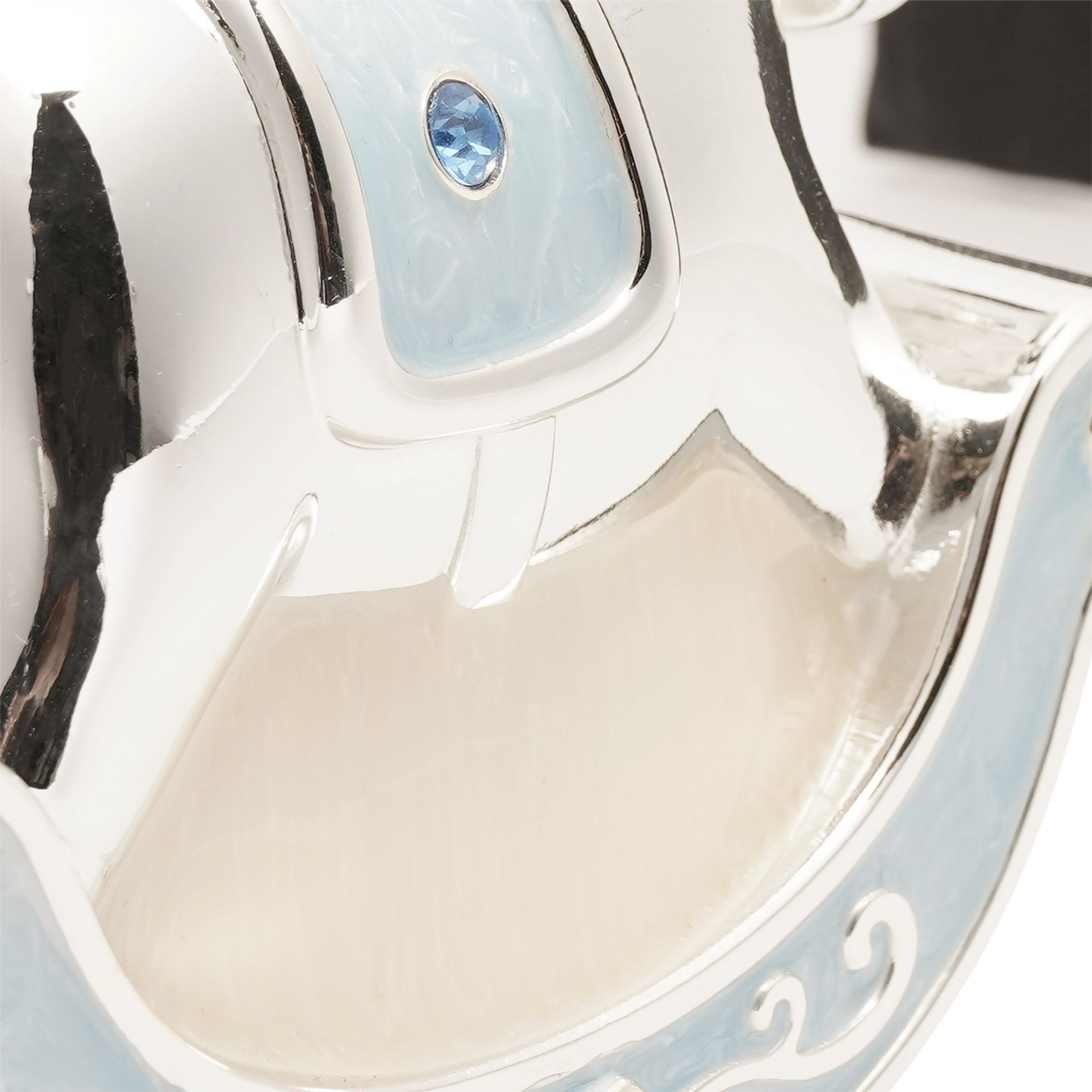 Hello Baby Silverplated Rocking Horse Money Box - Blue