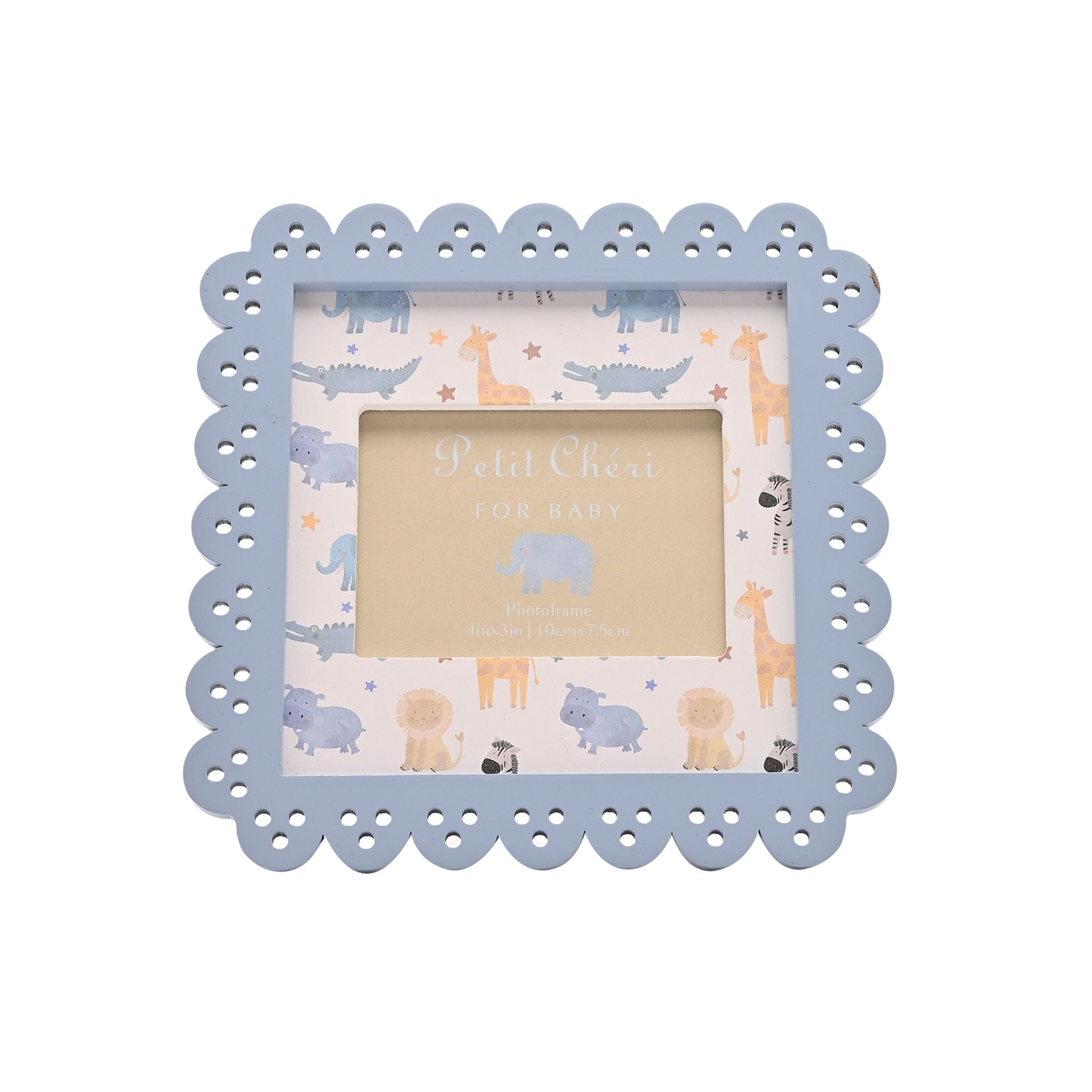 Petit Cheri Scallop Frame 4" x 3" Blue