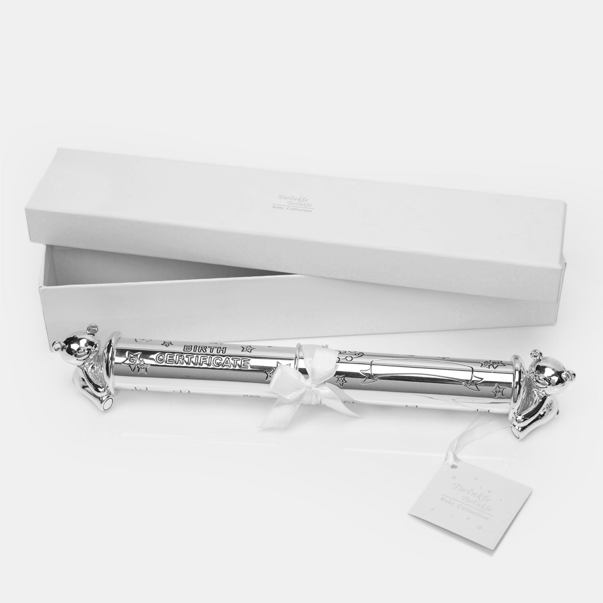 Twinkle Twinkle Silverplated Birth Certificate Tube *(36/24)*