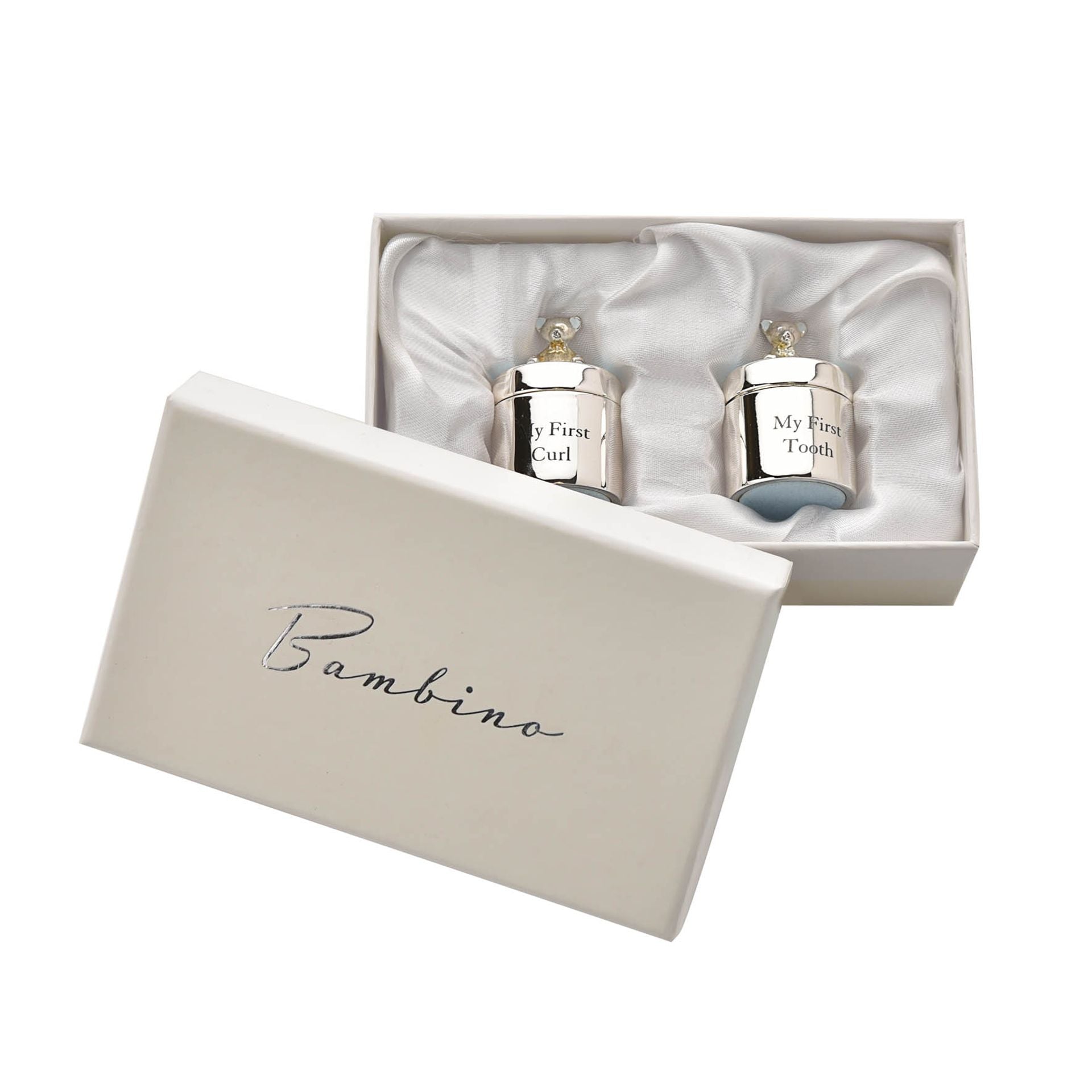 Bambino Silverplated First Tooth & Curl Set - Blue