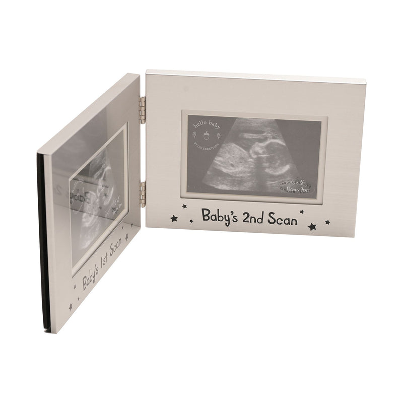 Aluminium Frame "Baby's First & Second Scan" 4" x 2.5"