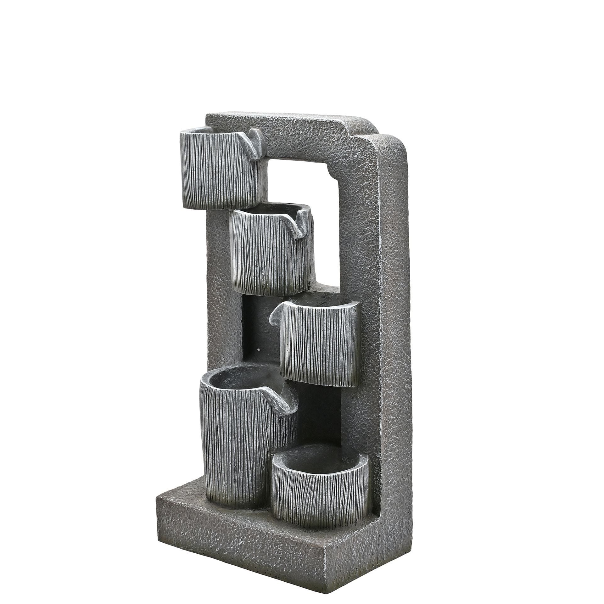Country Living Water Fountain Containing 5 Pots & 3 Lights