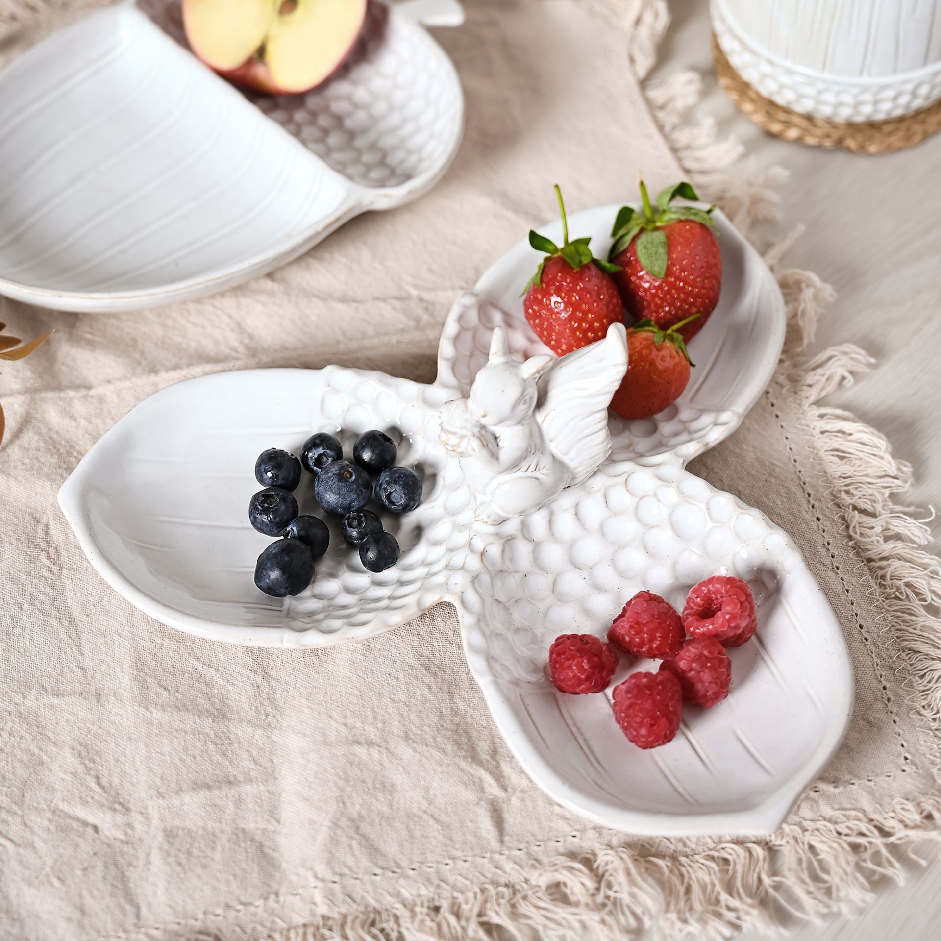 Country Living Squirrel & Acorn 3 Tray Serving Plate