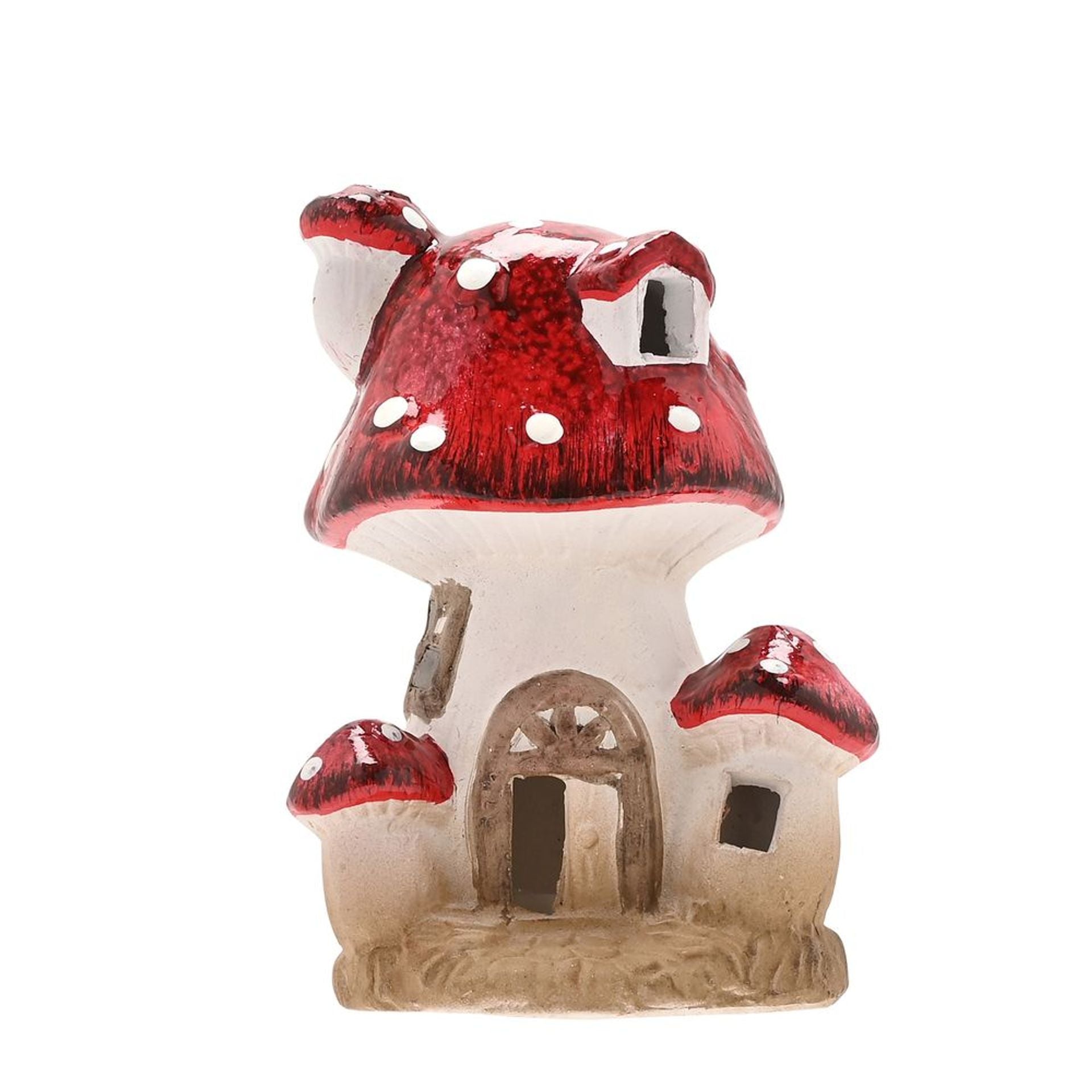 Country Living Multi Toadstool Cottage with LED Light