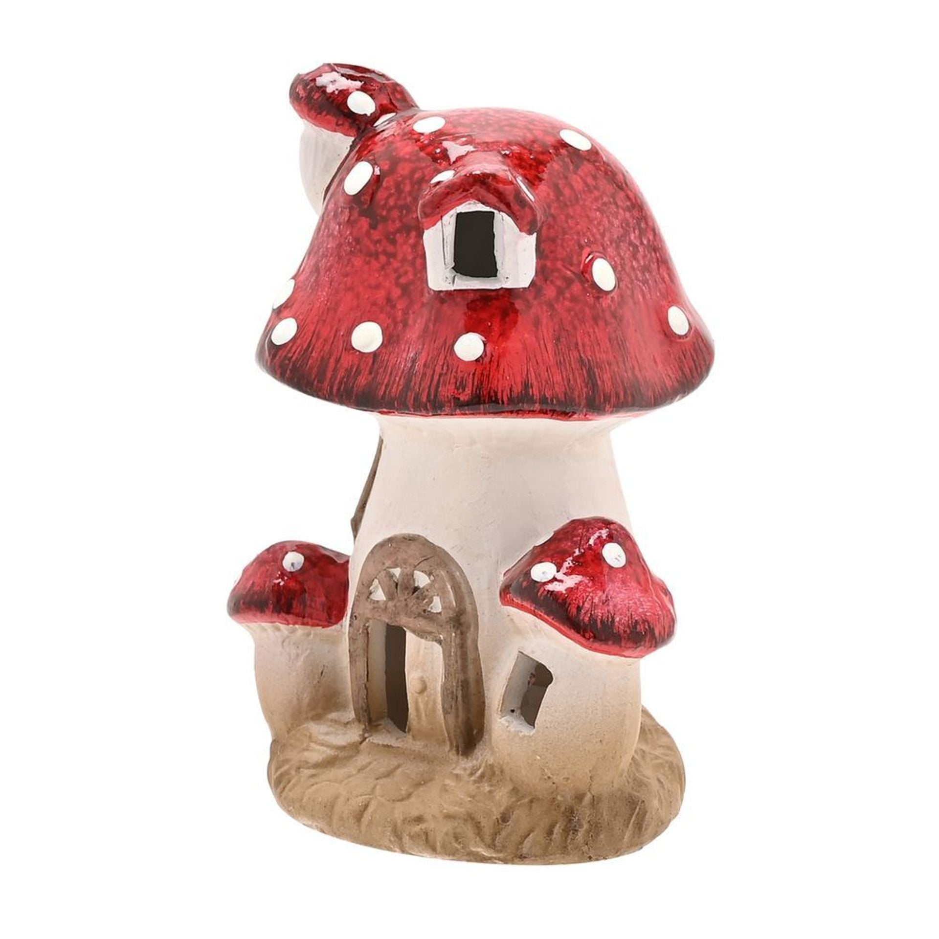 Country Living Multi Toadstool Cottage with LED Light