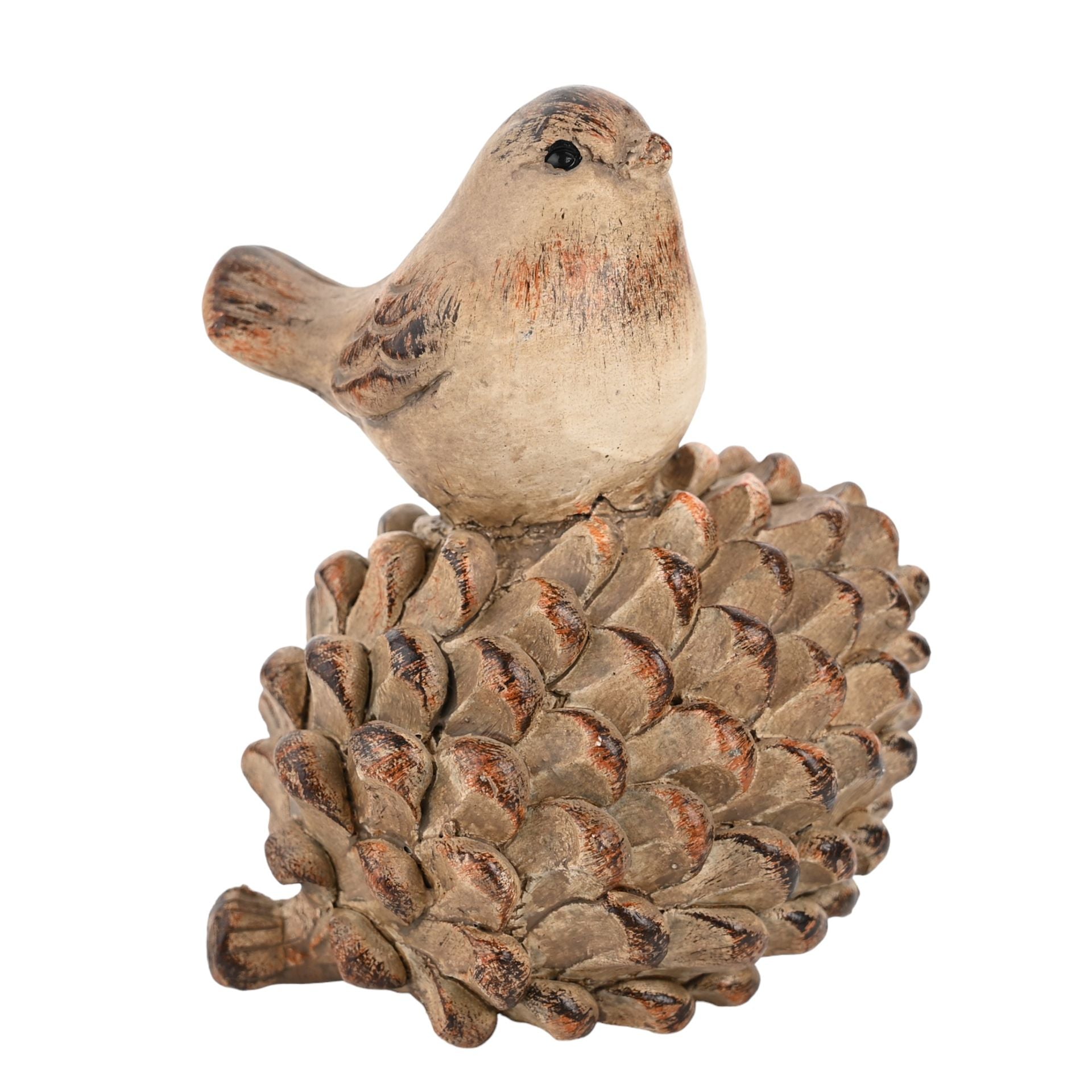 Country Living Wood Effect Resin Bird on a Pinecone