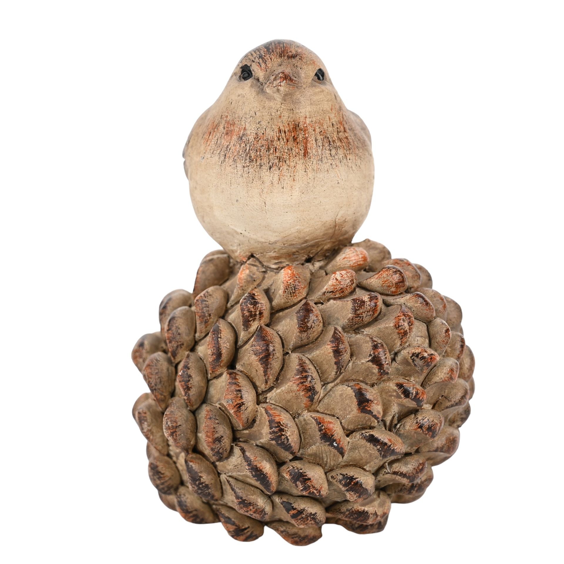 Country Living Wood Effect Resin Bird on a Pinecone