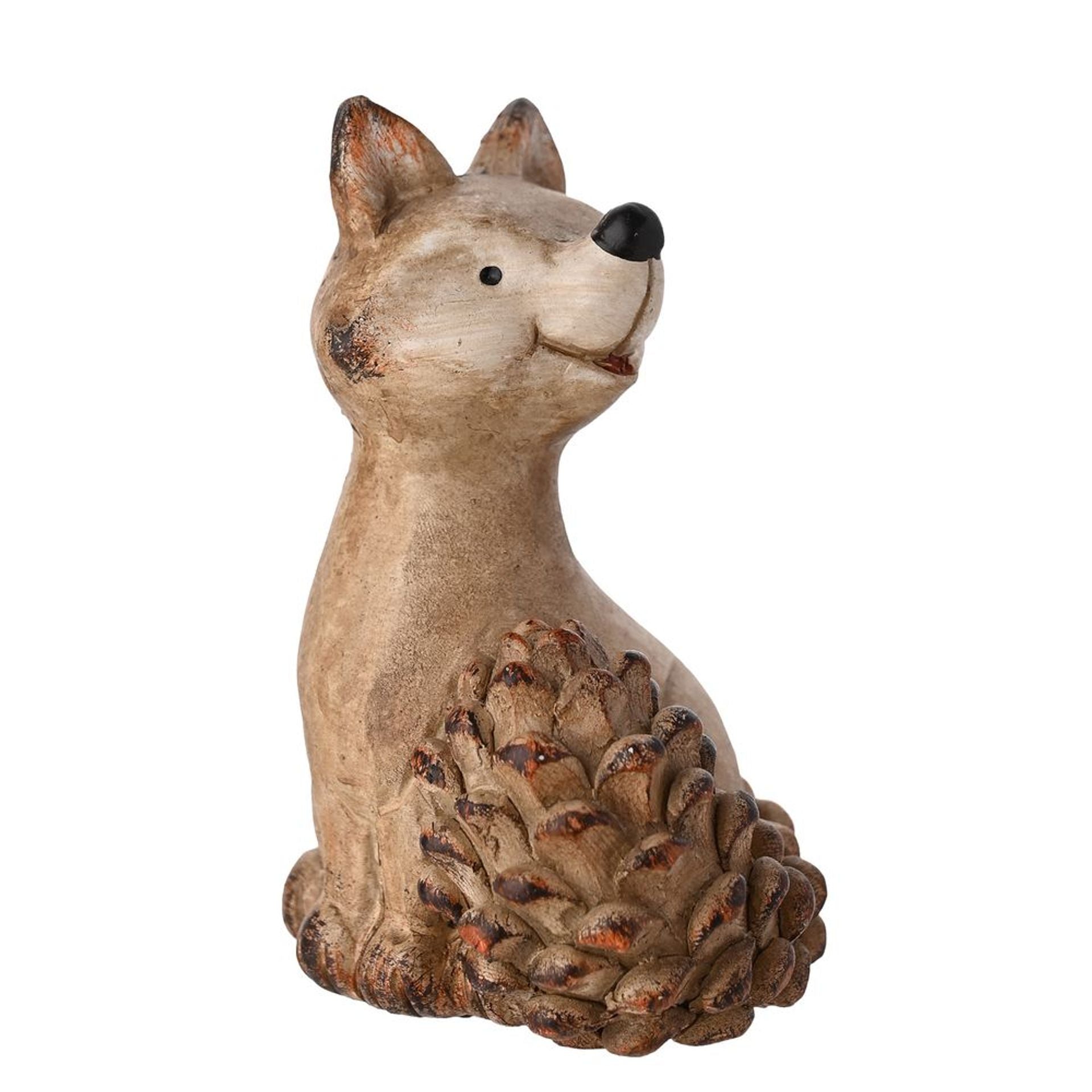 Country Living Wood Effect Resin Fox - Small