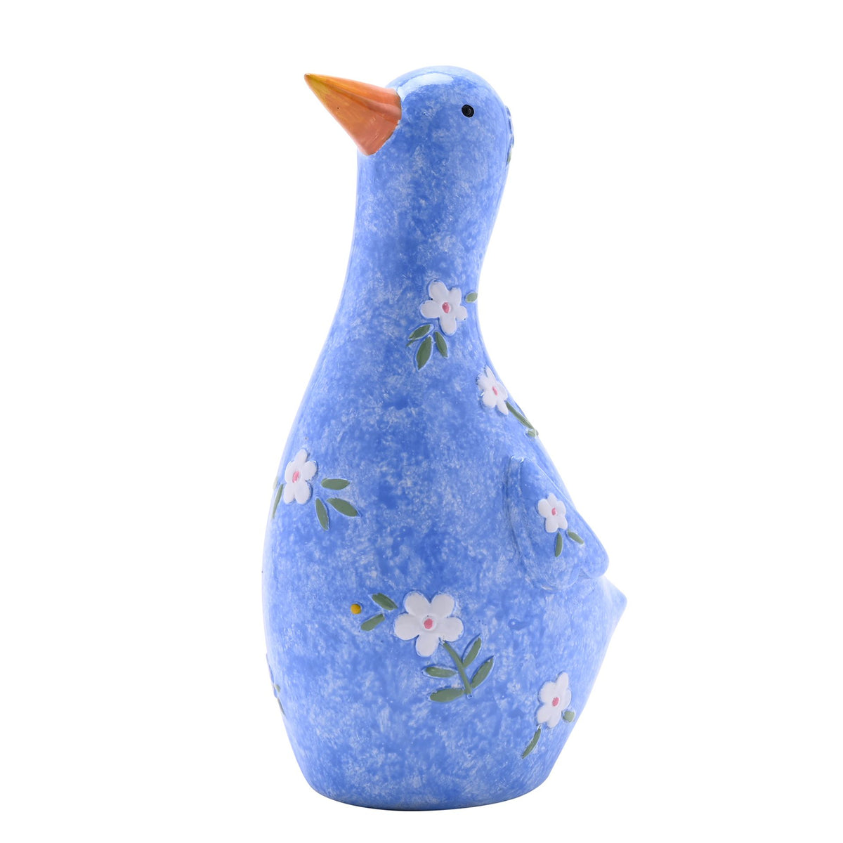 Country Living Floral Duck Resin Figurine