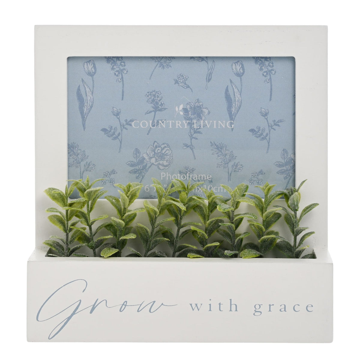 Country Living "Grow With Grace" Wooden Photo Frame And Planter