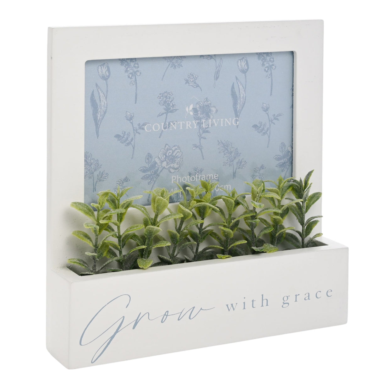 Country Living "Grow With Grace" Wooden Photo Frame And Planter