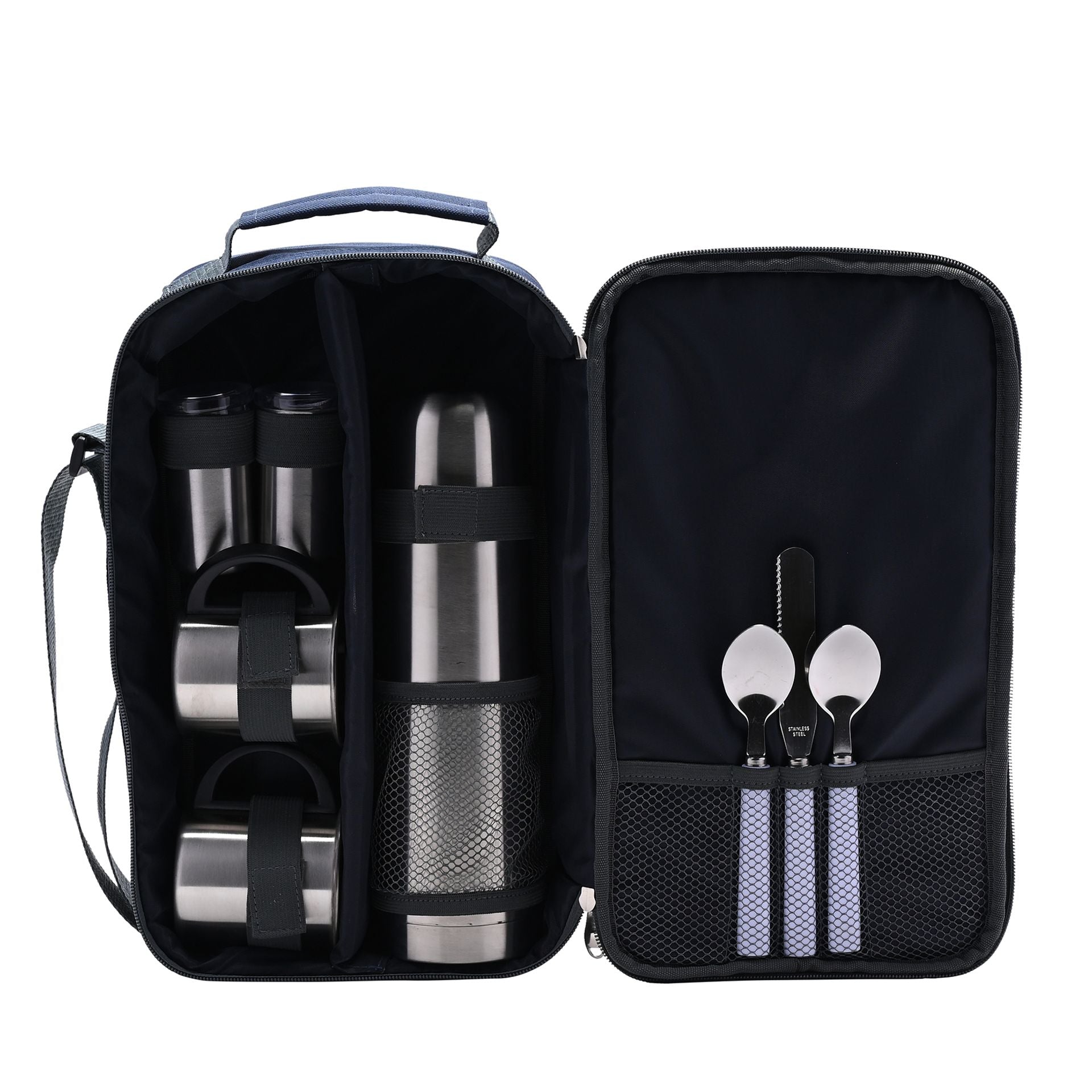 Country Living 2 Person Coffee Set With Stainless Steel Flask And Mugs