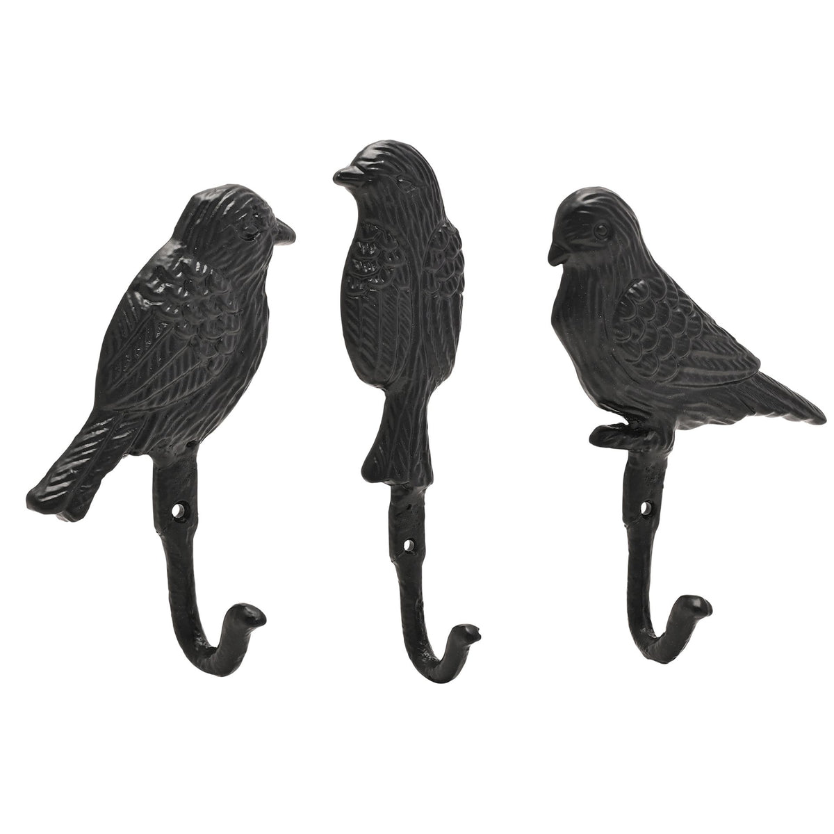 Set of 3 Country Living Cast Iron Wall Hooks - Birds