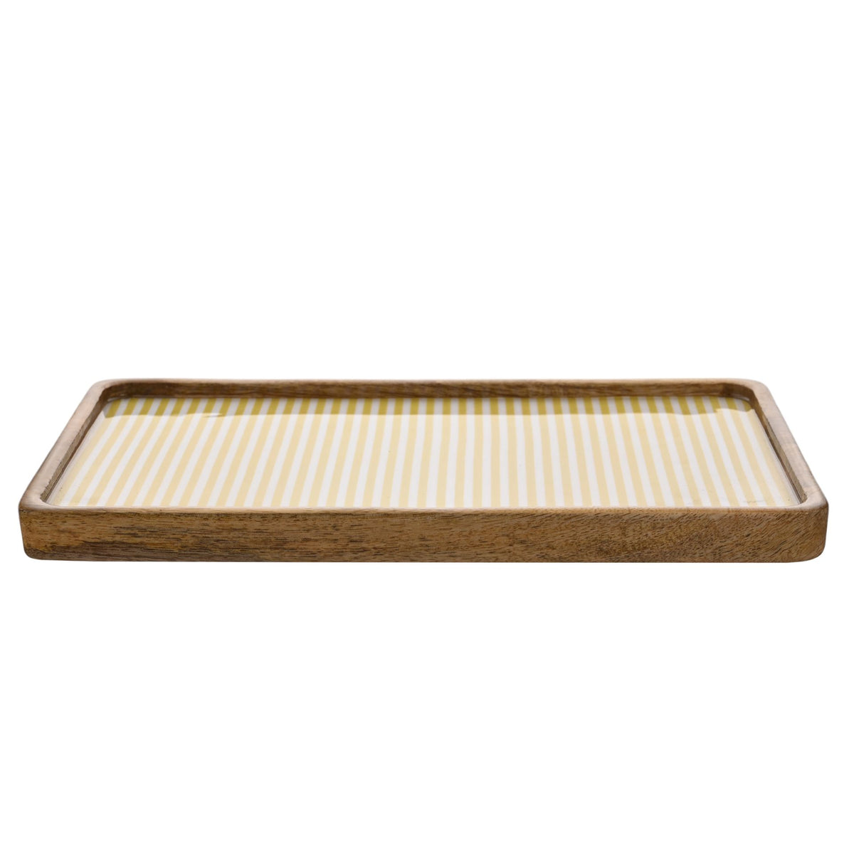 Country Living Mango Wood Serving Tray 35cms - Yellow Stripe